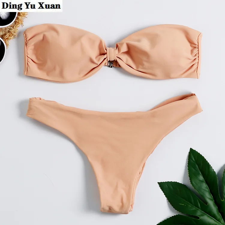 

Женский купальный костюм с чашками пуш-ап, комплект из двух предметов: бюстгальтер с мягкими чашечками и трусики бикини, одежда для купания, ...