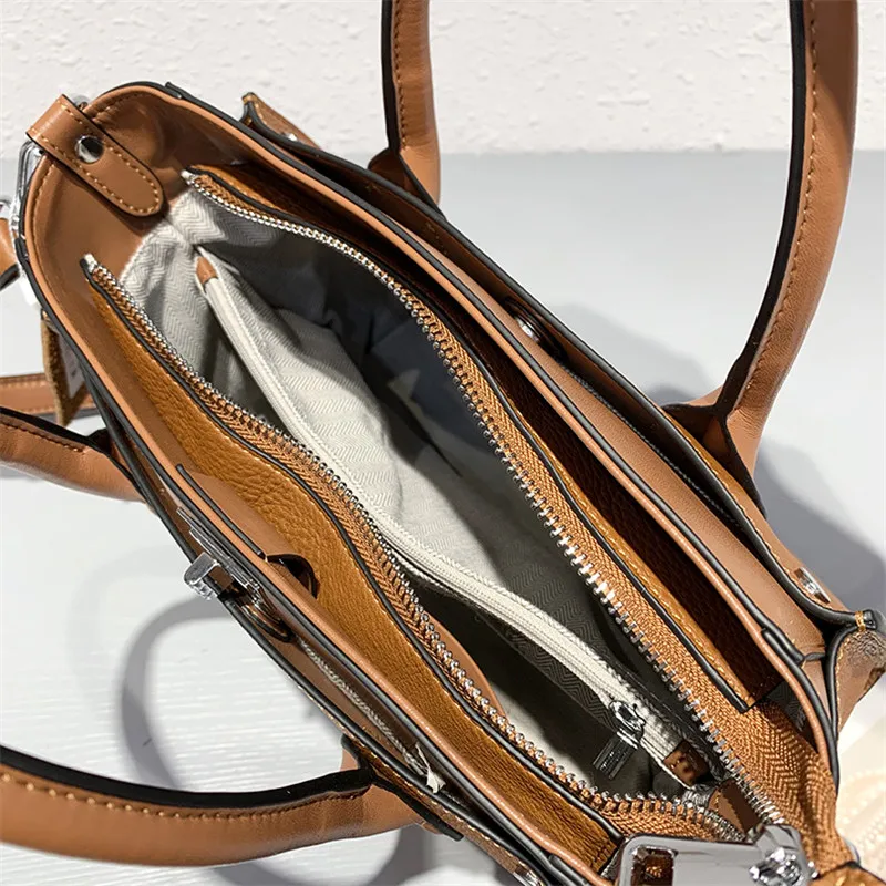 

2021 Luxury Brand Designer Genuine Leather Women Handbags Fashion Shoulder Crossbody Bags New Trendy Ladies Cow Leather Tote Bag