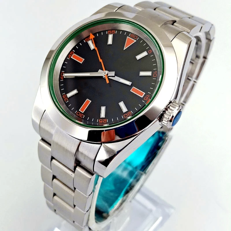 Мужские Роскошные деловые часы Bliger 40 мм серебристый чехол сапфировое стекло