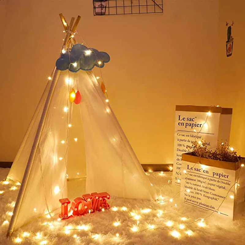 

1PC string light Battery Operated Warm white led Garland Outdoor Indoor Home decor Christmas Wedding Decoration fairy Light