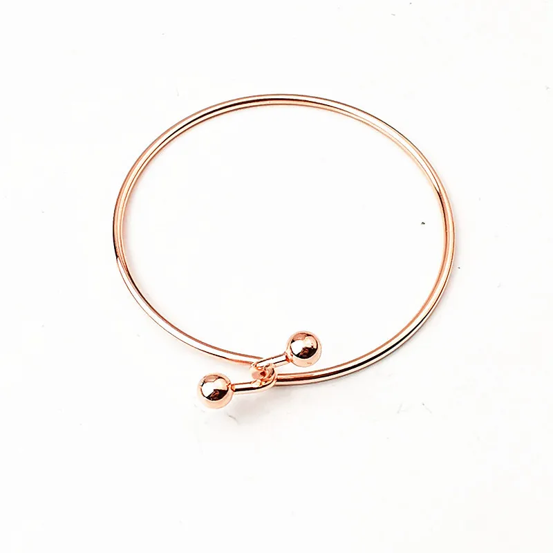 Лидер продаж женские классические гладкие браслеты розового золота/серебра