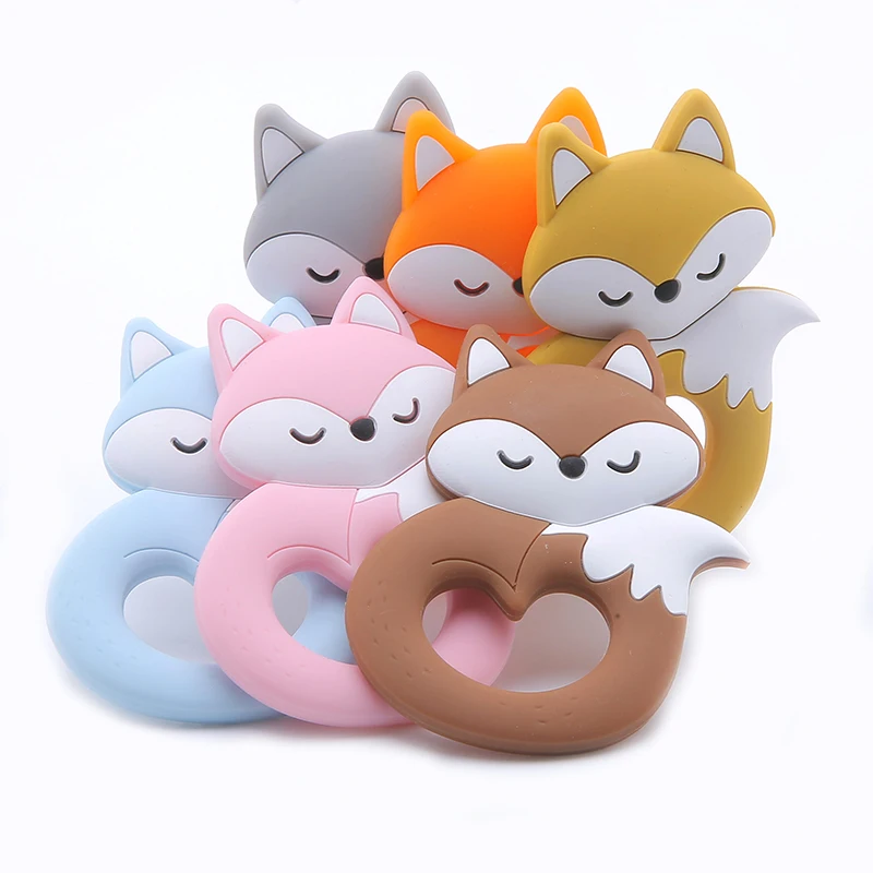 1 шт Детские Прорезыватель для зубов силиконовая соска с животным цепь кулон Еда