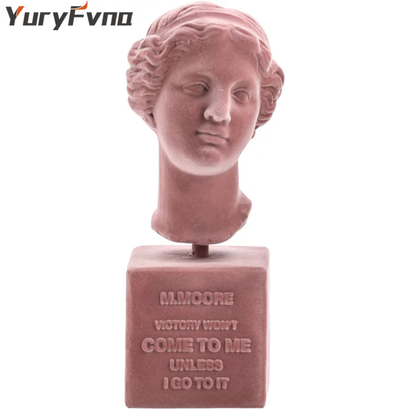 

YuryFvna Nordic Simple Resin Flocking Venus Statuette Portrait Decoration Study Room Living Room Home Decoration Accessories
