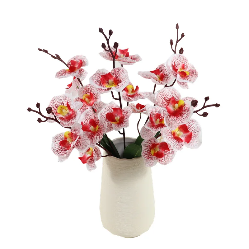 

High Quality Silk Phalaenopsis Bunch Fake Flower Decoration Home Table Party Wedding Scene Arrangement Bouquet Butterfly Orchid