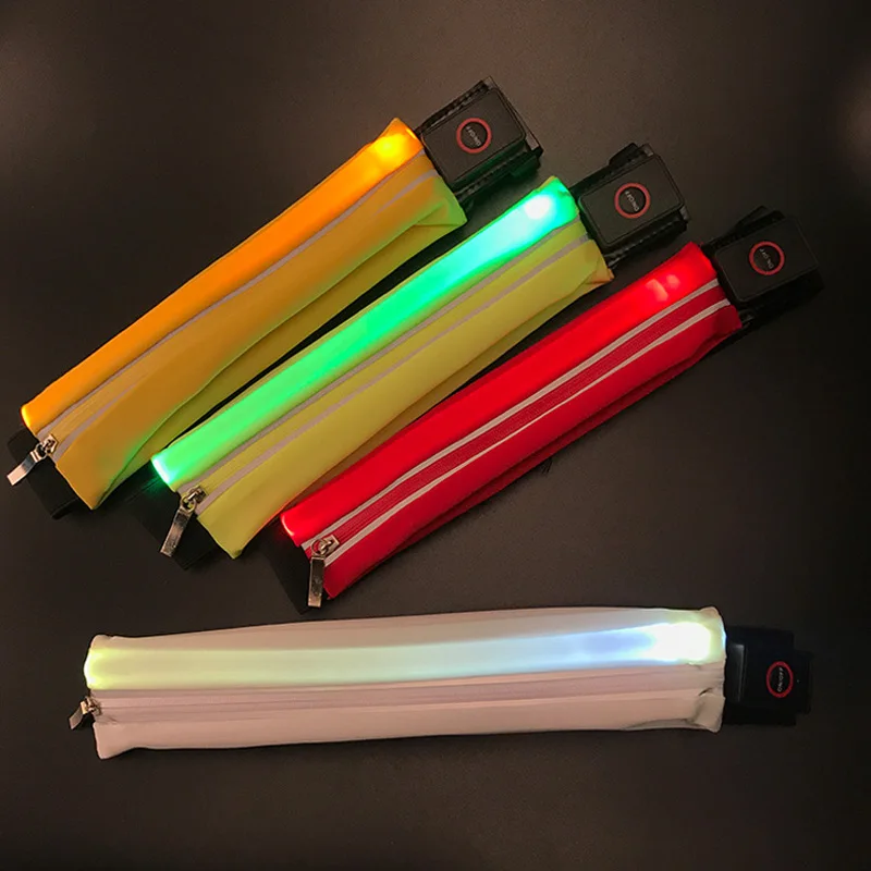 

Light up Glowing Flashing Lamp USB Waterproof LED Night Walking Running Gift Party Bar Lighted Waist Purse Bag Pouch Halloween