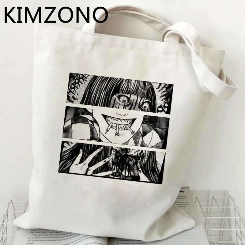 

Сумка для покупок Junji Ito, многоразовая Экологически чистая сумка для продуктов из переработанной ткани