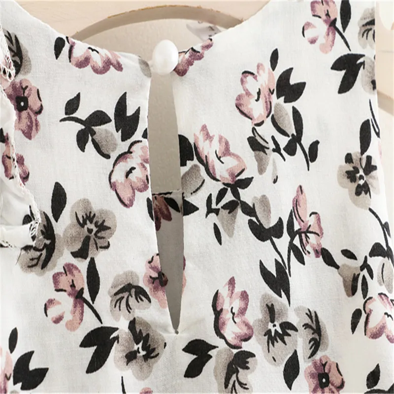 

Lawadka Summer Chiffon Kids Birthday Dresses Sleeveless Princess Floral Dress for Girls Hat Beach Children Clothing 2021 New