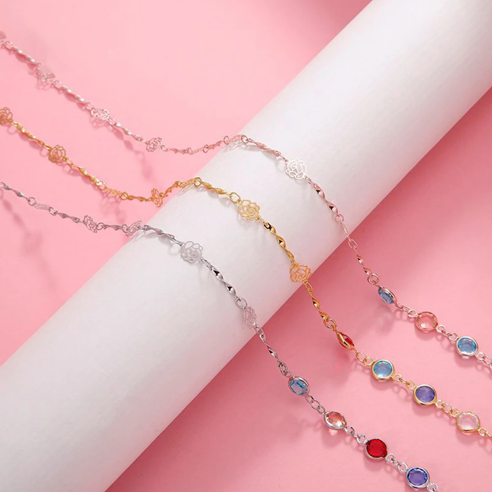 

Eyeglasses Chains Necklace Lanyard Women Fashion Rose Flower Sunglasses Chain Beaded Glasses Cords Strap Eyewear Jewelry