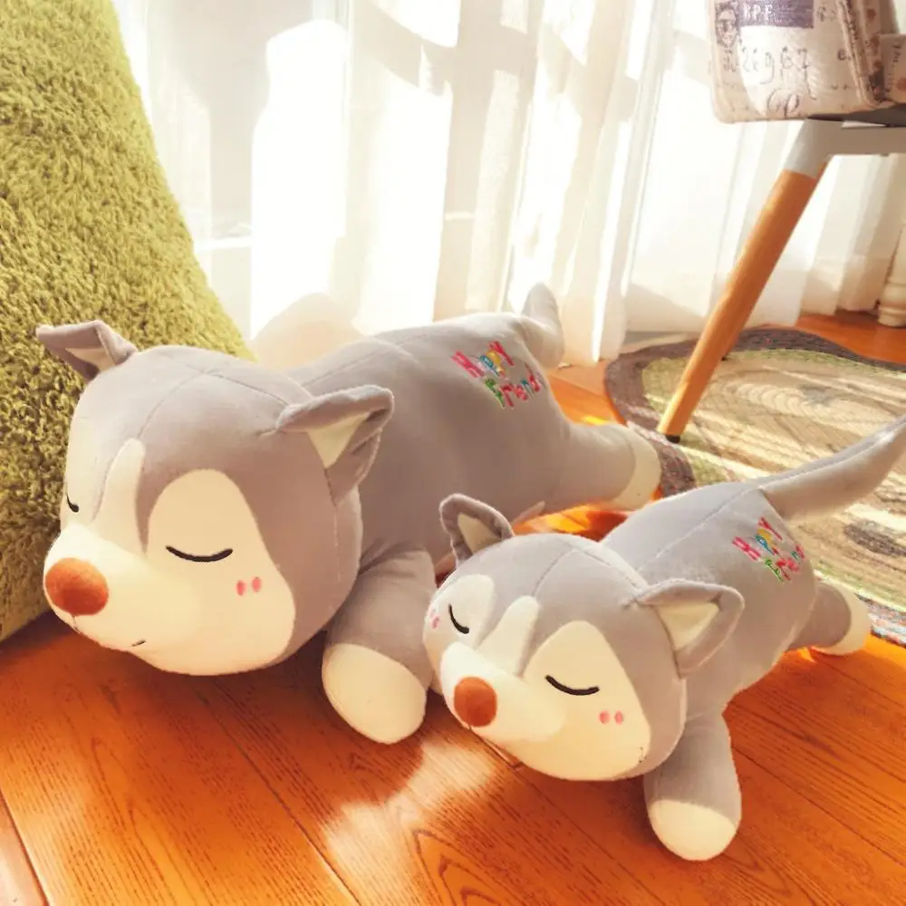 

Big Cute Lying Husky Dog Plush Toys Stuffed Cartoon Animal Doll for Child Soft Plush Pillow Kids Girls Kawaii Christmas Gift Toy