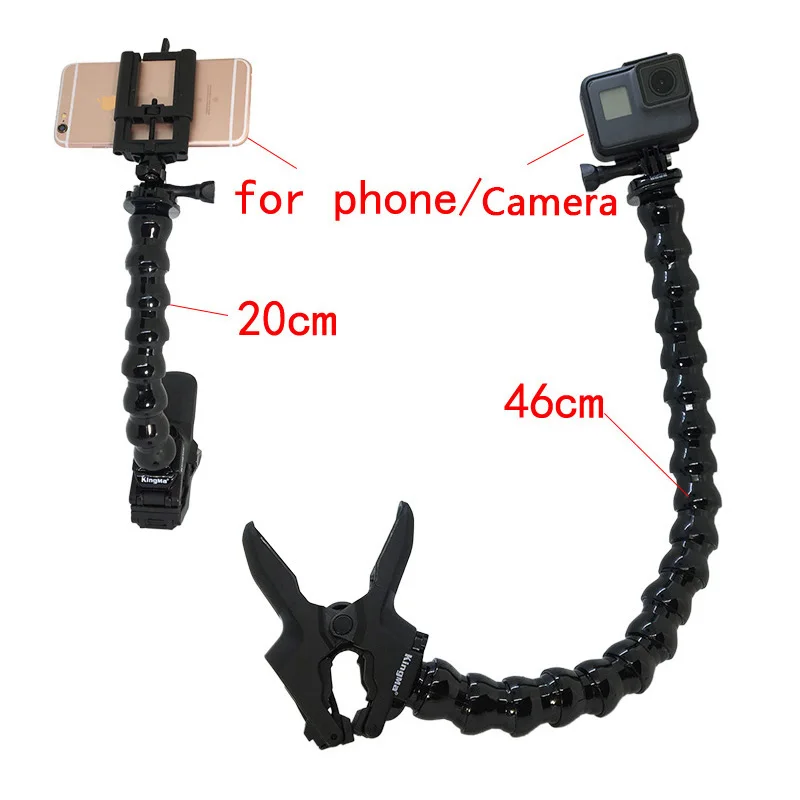 

Jaws Flex Clamp Mount Adjustable Neck for iPhone Samsung GoPro Hero 9 8 7 6 5 4 YI 4K SJCAM Sony Action Camera Accessories