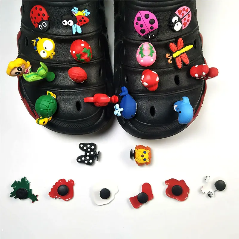Одиночная распродажа ПВХ обувь с животными Jibz Кроксы пряжка украшения