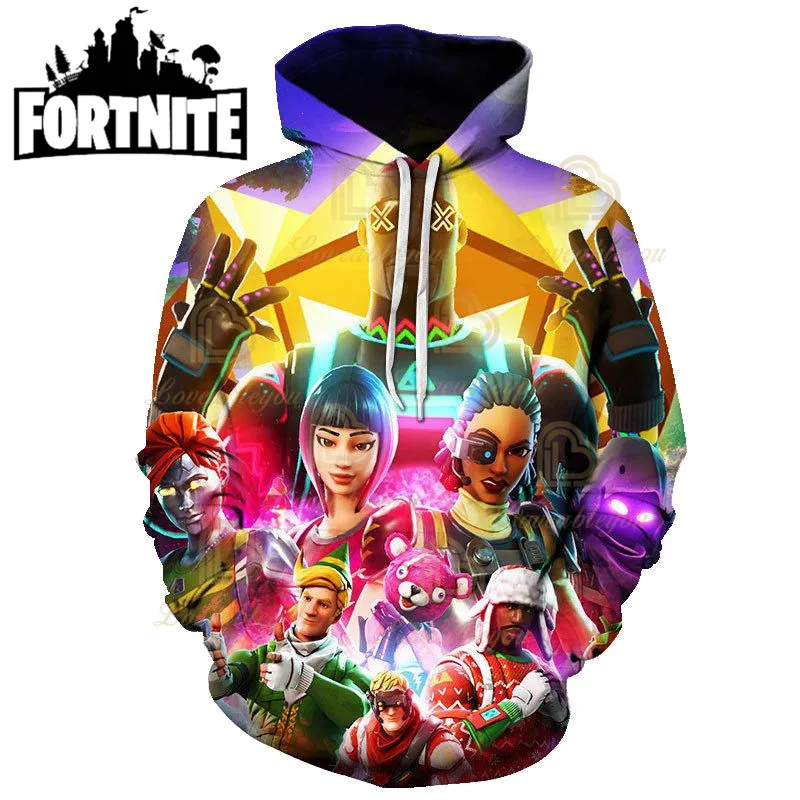 Детская толстовка с капюшоном свитшот куртка Fortnite Victory уличная одежда 3D рисунком