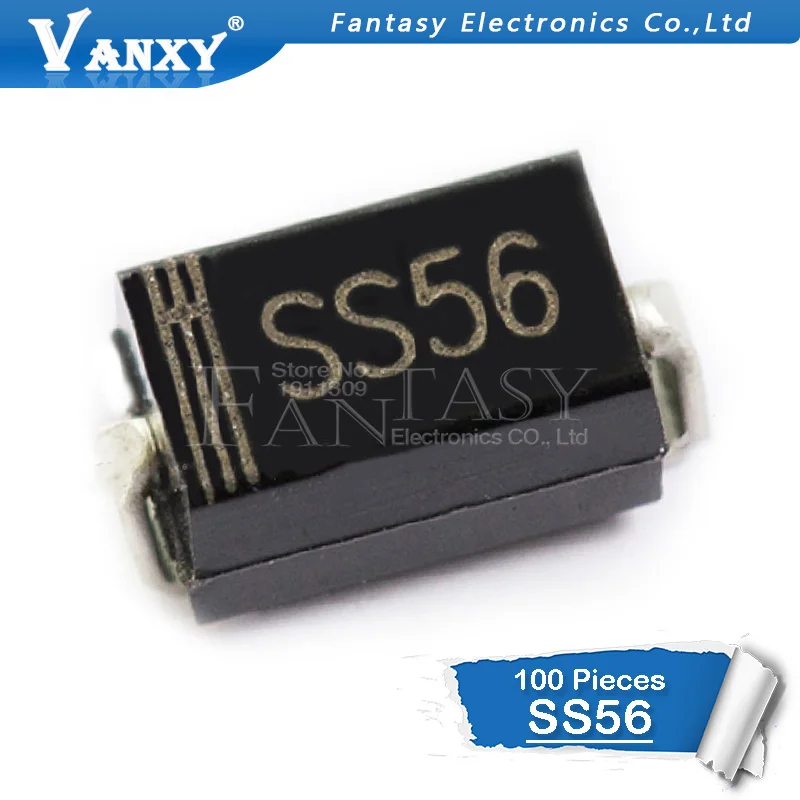 100 шт. SS56 SR560 DO-214AA 60V 5A SMA SMD диод Шоттки DO-214AC | Электронные компоненты и