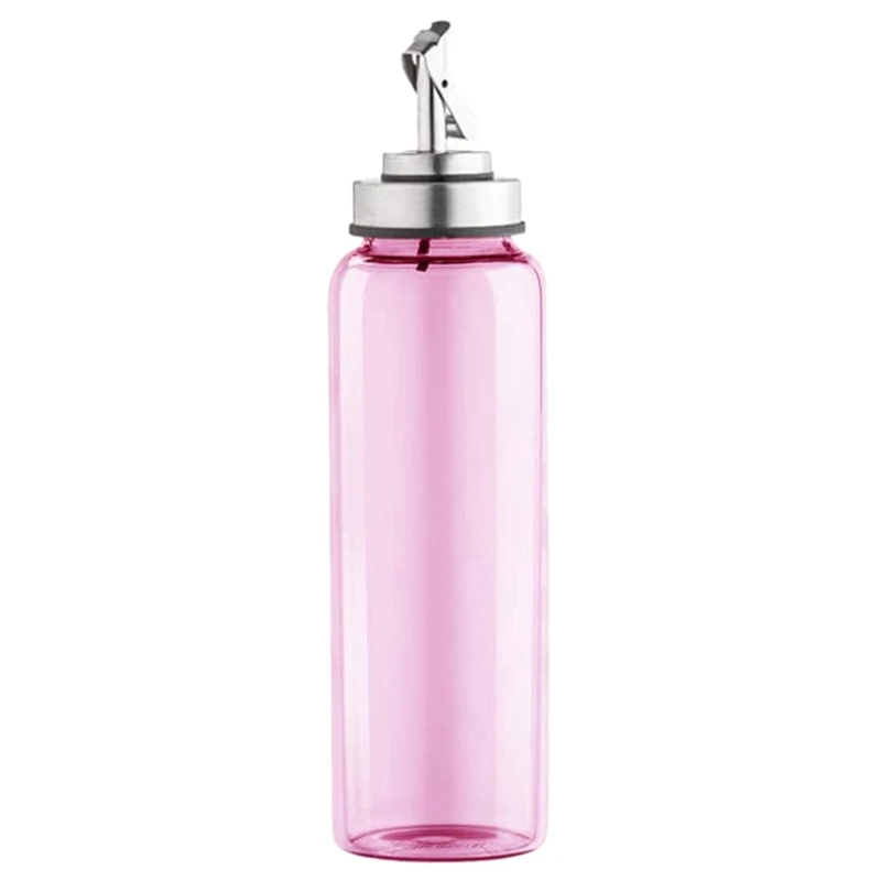 

High Borosilicate Heat-Resistant, Oil-Leakage, Light-Proof Household Kitchen Oiler Kitchen Dispenser Bottle 500Ml Pink