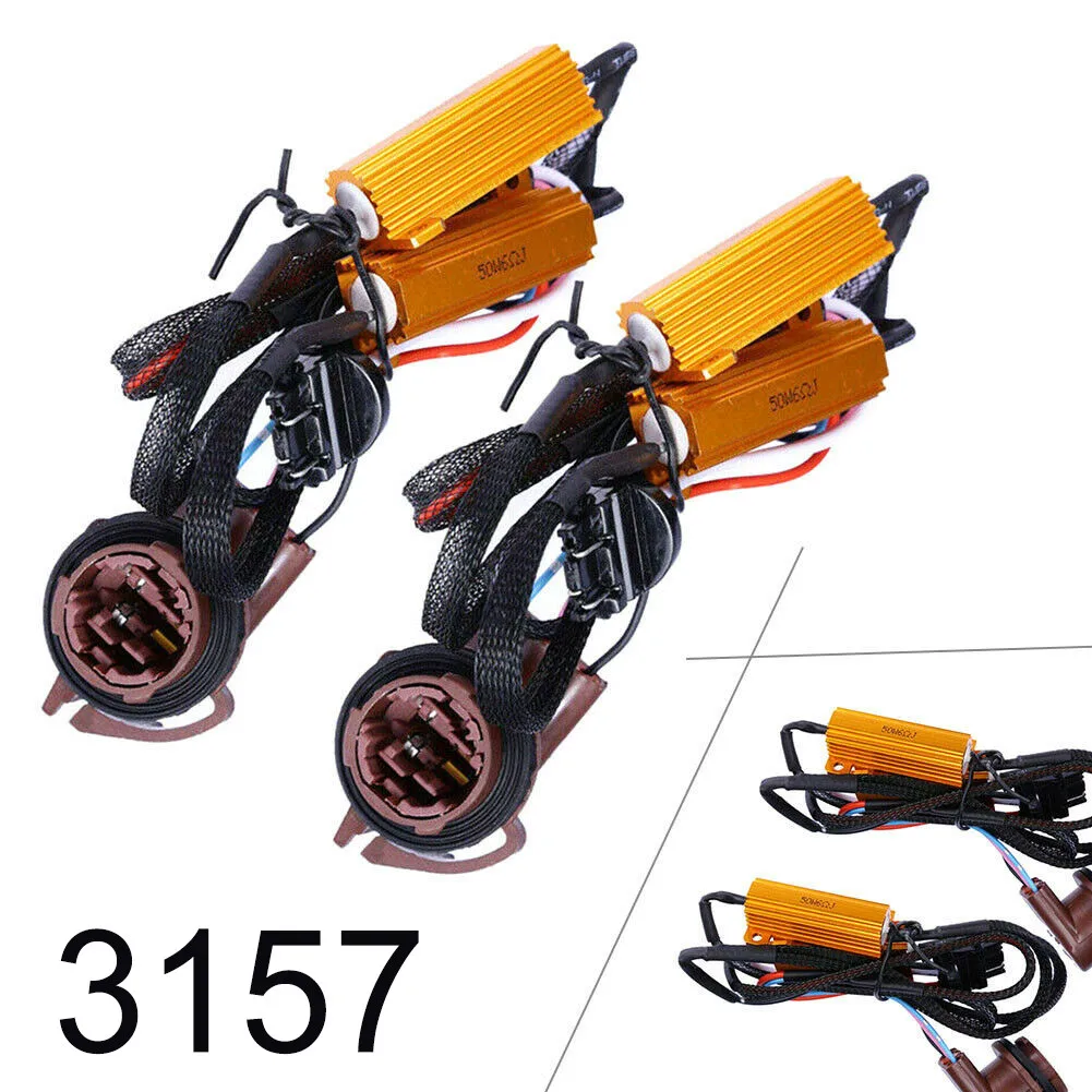 

2 Pcs Load Resistor 3157 8ohm Adapter Anti Hyper Error Canceler Front LED