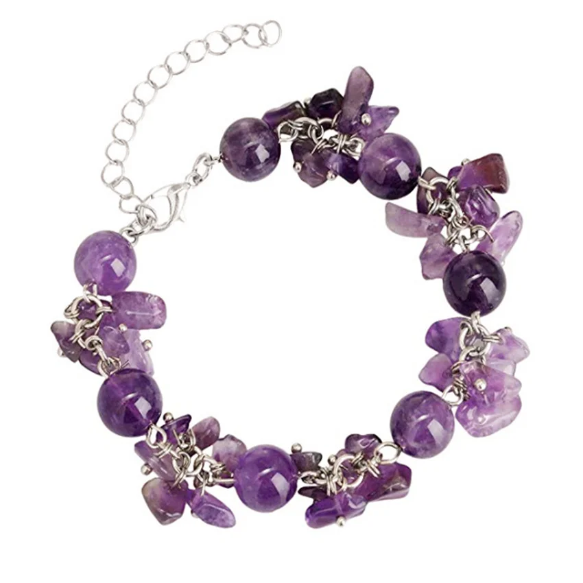 FYJS уникальные посеребренные ручной работы натуральные пурпурные аметисты