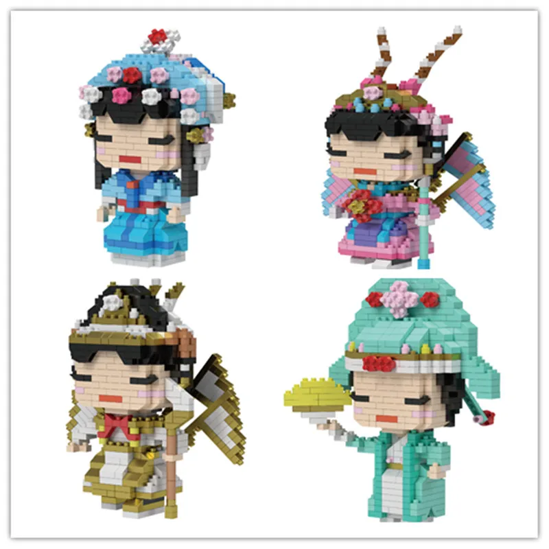 

Mini blocks Creative Diy gift building blocks of Chinese style Beijing Opera bricks Toys for children Education Game Figures