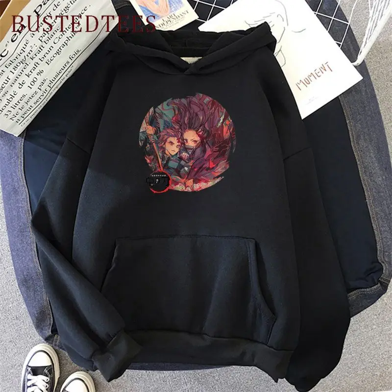 

Demon Slayer Kimetsu No Yaiba Autumn 2021 Women's Clothing Manga Aesthetic Oversized Sweatshirt Anime Tanjiro Kamado Female/male