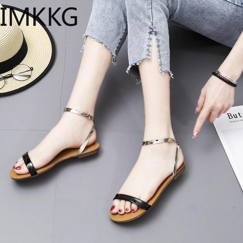 Женские босоножки Лидер продаж Модная летняя повседневная обувь на плоской