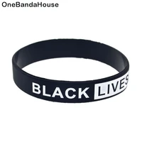 1pc black lives matter silicone wristband white and black