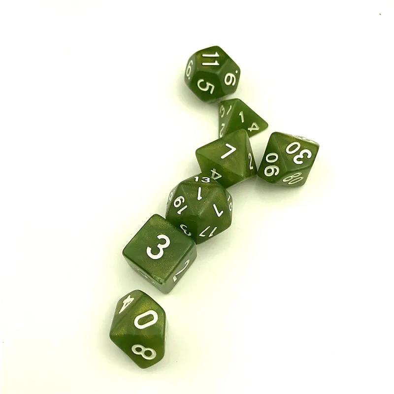 7 шт./компл. кости D4-D20 многосторонний игральные кости 9 видов цветов Настольный полиэдральный набор акриловых Пластик детский набор игрушек