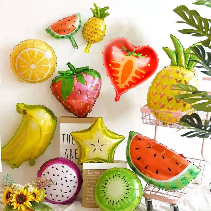 Large Strawberry Shape Aluminum Foil Balloons 5pcs Fruit Theme Wedding Birthday Party Decorations Kids Toys Child Gifts Globos | Дом и сад