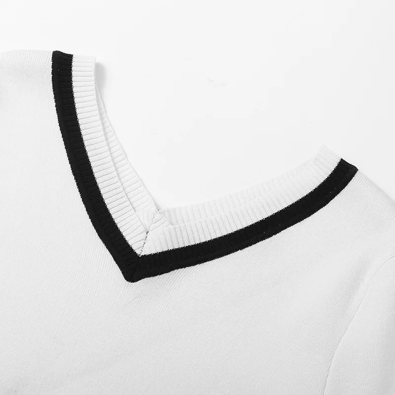 

Fashion Korean style women sweater moda mujer 2020 ropa invierno pull femme nouveaute Contrast pullover slim was thin sweater