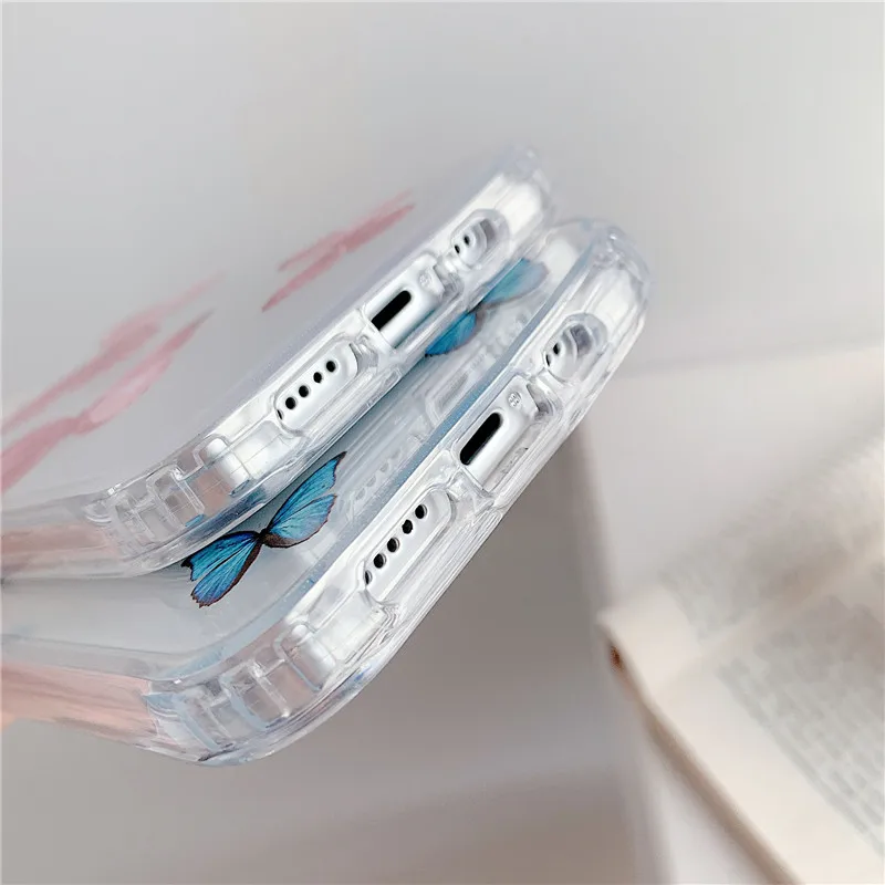 

Clear Butterfly Phone Case For iPhone SE 2021 11Pro Max XR XS Max X XS 11 7 8 Plus 11Pro Shockproof Transparent Soft Back Cover