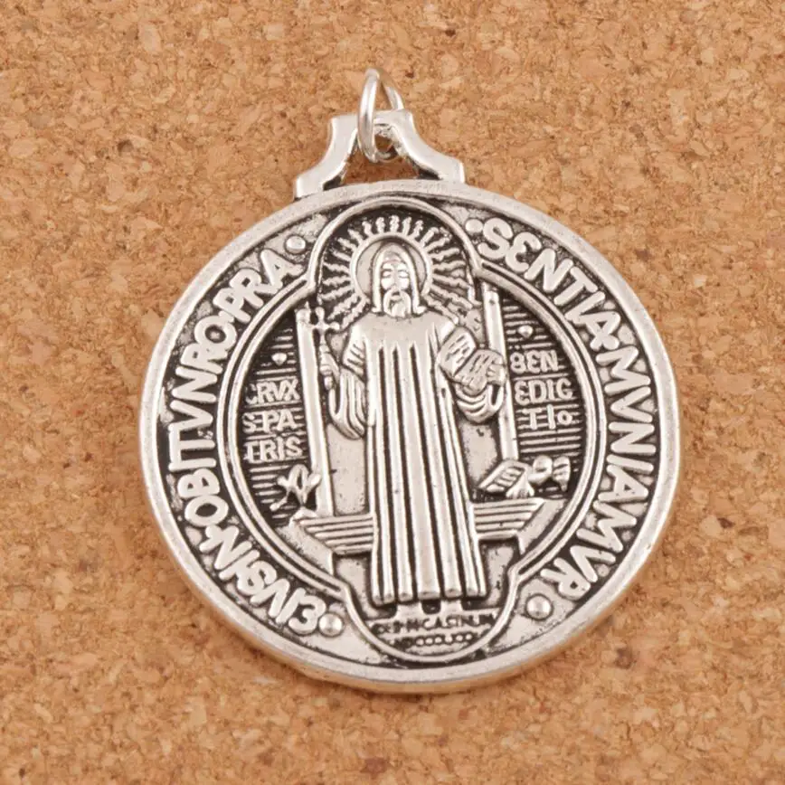 

Cristo Redentor Saint Benedict Medal Cross Charms 45pcs Zinc Alloy Pendants Fashion Jewelry DIY T1644 36.5x32mm