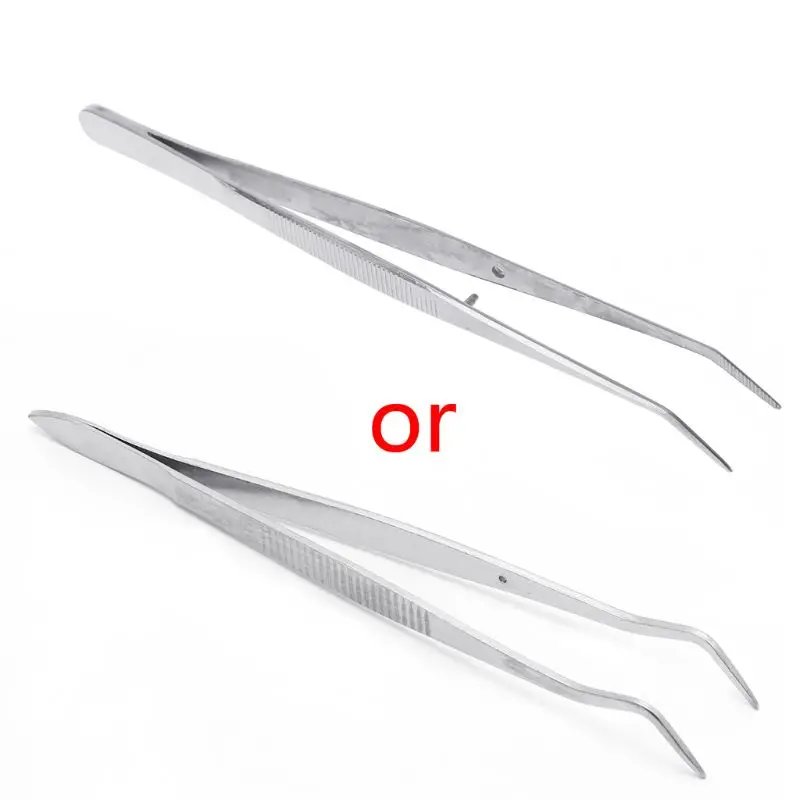 

Stainless Steel Tweezers Serrated Curved Dental Instruments Dental Tool