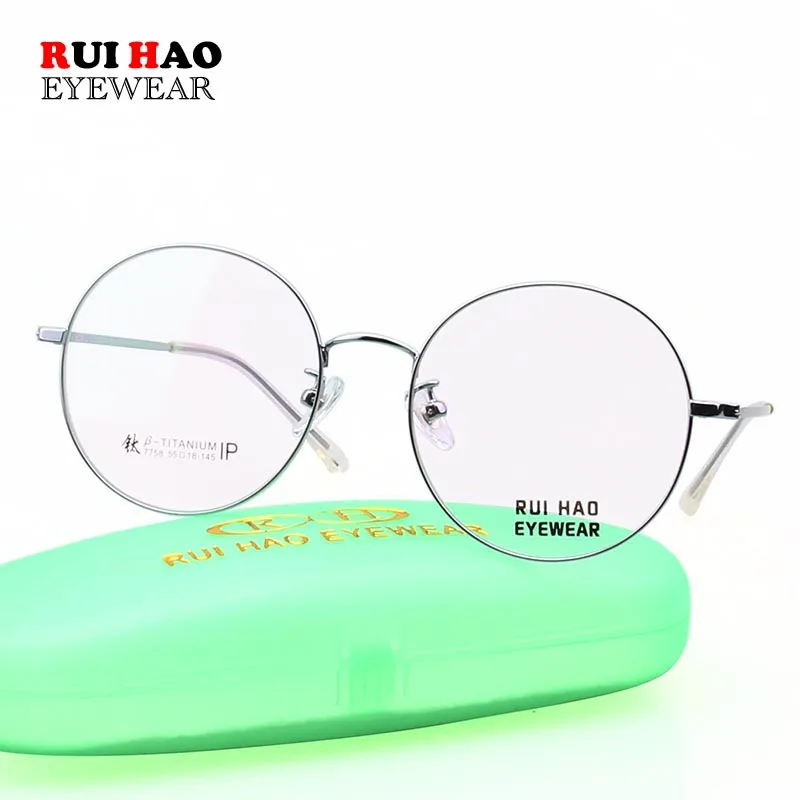 Ретро круглые очки оправа для женщин мужчин супер светильник титановые