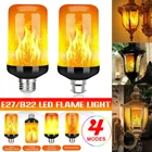 Светодиодная лампа с эффектом динамического пламени E27, 9 Вт, B22, несколько режимов, креативная лампа-кукуруза, декоративсветильник лампа s для бара, отеля, ресторана Вечерние