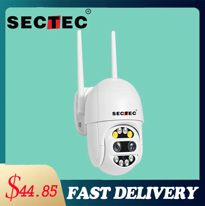 

SECTEC 1080P WiFi Wireless PTZ IP Dual Camera Speed Dome Digital ZOOM Outdoor Security Surveillance Waterproof Network Camera