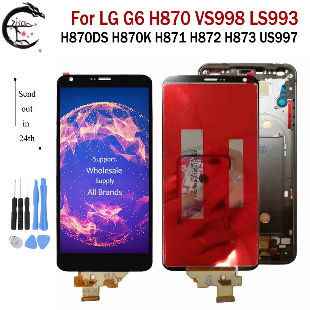 ЖК-дисплей с рамкой для LG G6 LCD H870 H870DS H870K H871 H872 H873 VS998 LS993 US997, сенсорный экран с дигитайзером в сборе