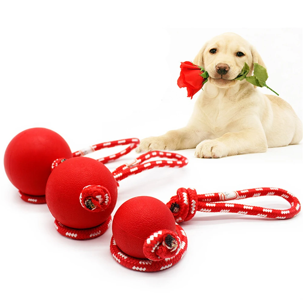 Dog Bite Toy Pet Chew Solid Rubber Ball Rope Knot Toys Puppy Interactive Training Play Toy Cat Dogs Cleaning Teeth Molar Balls hot selling pet dog training toy ball indestructible solid rubber ball chew play bite interaction funning toy for pet dog