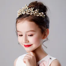 Girls' Crown Headdress Children's Princess Crown Girl Birthday Hair Accessories Stage Show Catwalk Photo Studio Photography