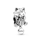 Женский браслет из серебра 925 пробы, с подвеской в виде котят