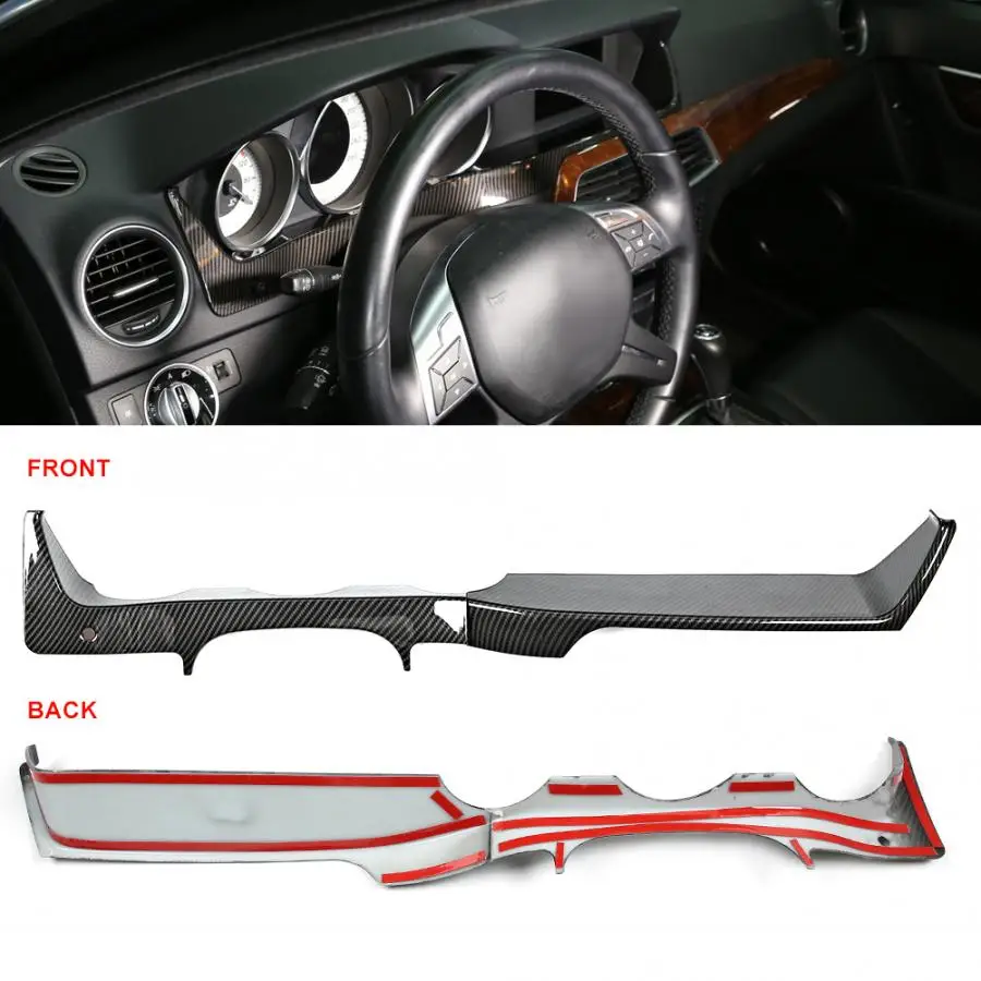 Полоски для отделки приборной панели из углеродного волокна 2 шт. подходят Mercedes