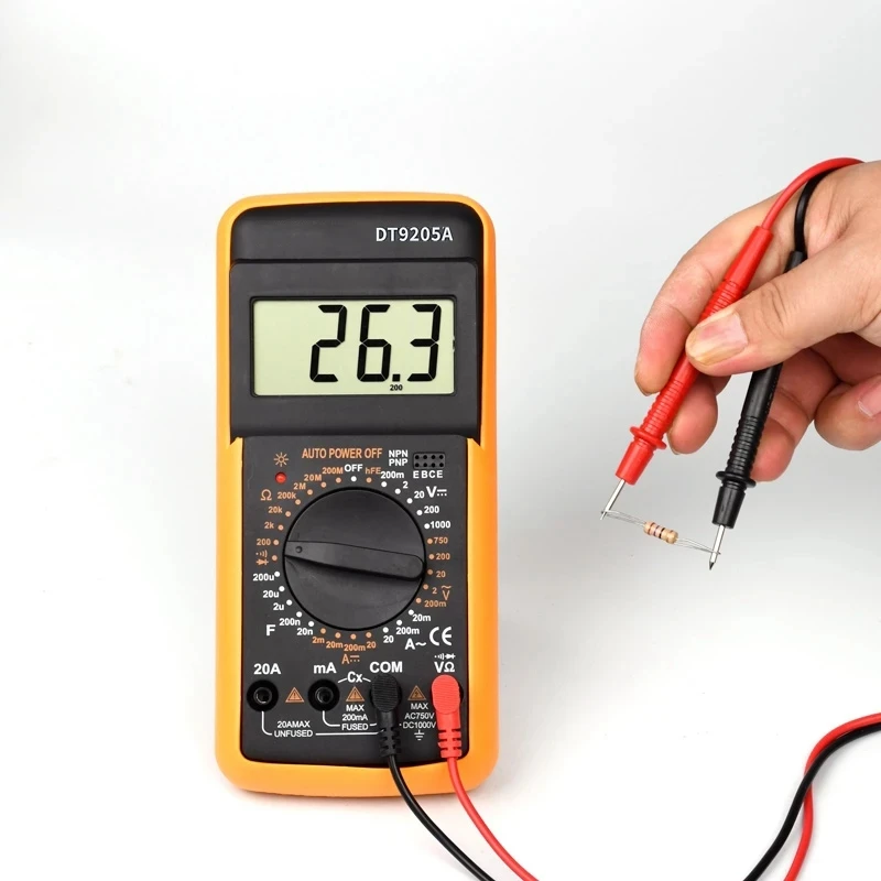 Professional Multimeter Digital DT9205A Manual Tester HFE Capacitance AC DC 1000V 20A Voltage Meter Transistor | Инструменты