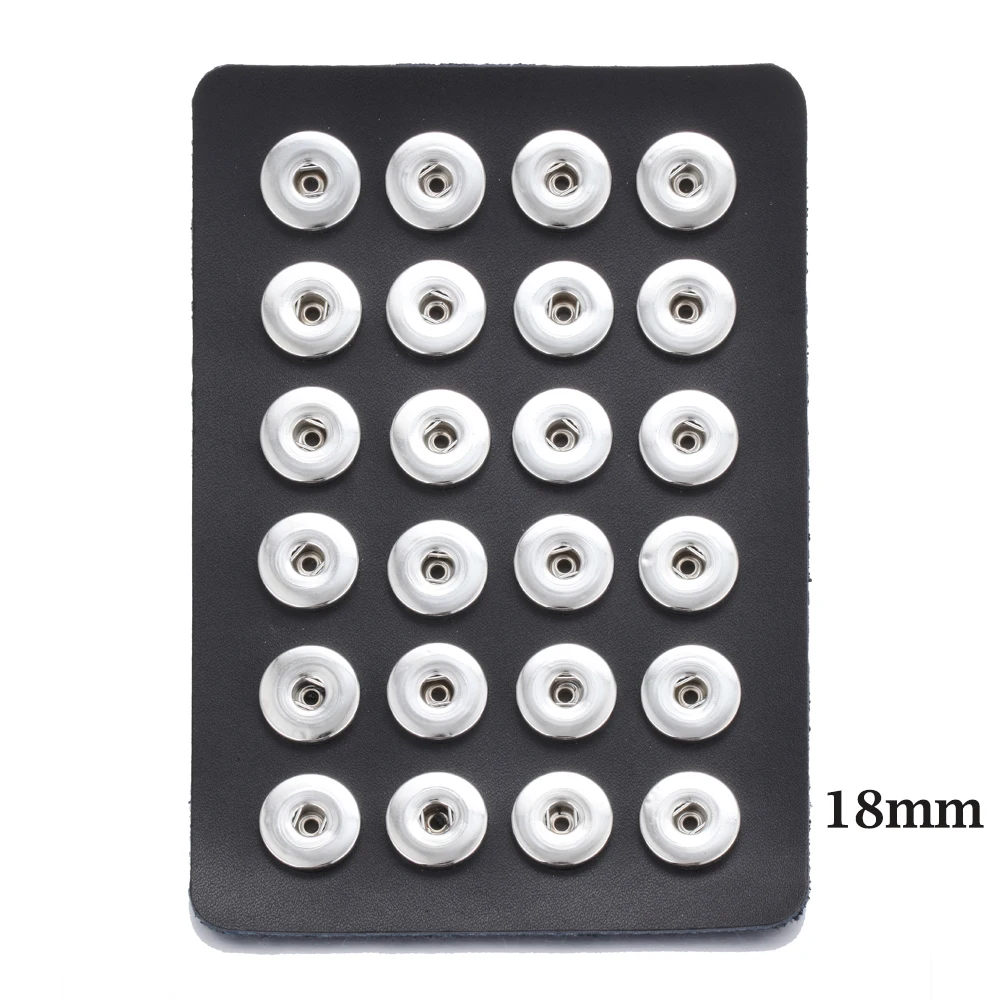Fit 18mm Snaps Оснастка Кнопка ювелирных изделий черный кожаный оснастка дисплей для 24 шт. 18 мм и 12 мм оснастки кнопки ювелирных изделий дисплей мягкий держатель дисплея - Окраска металла: Fit 18mm Snaps