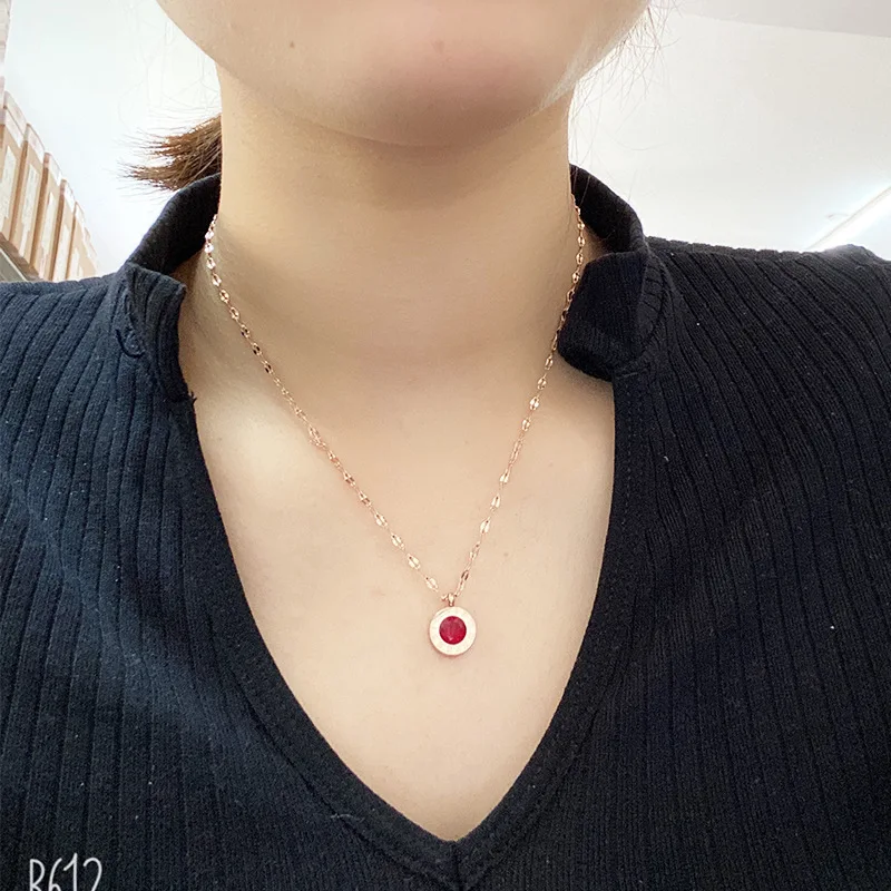 Модные ювелирные изделия ожерелье из титановой стали розовое золото с римскими