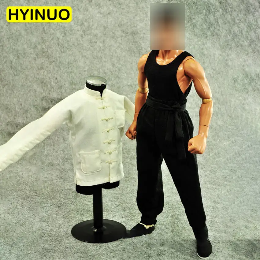 Clothes Коллекция 1/6 года, китайский костюм Kongfu, Брюс Ли, белый, с длинным рукавом, кунг-фу, Тан, костюм, комплект одежды, модель для 12 дюймов, фигурка тела - Цвет: Clothes