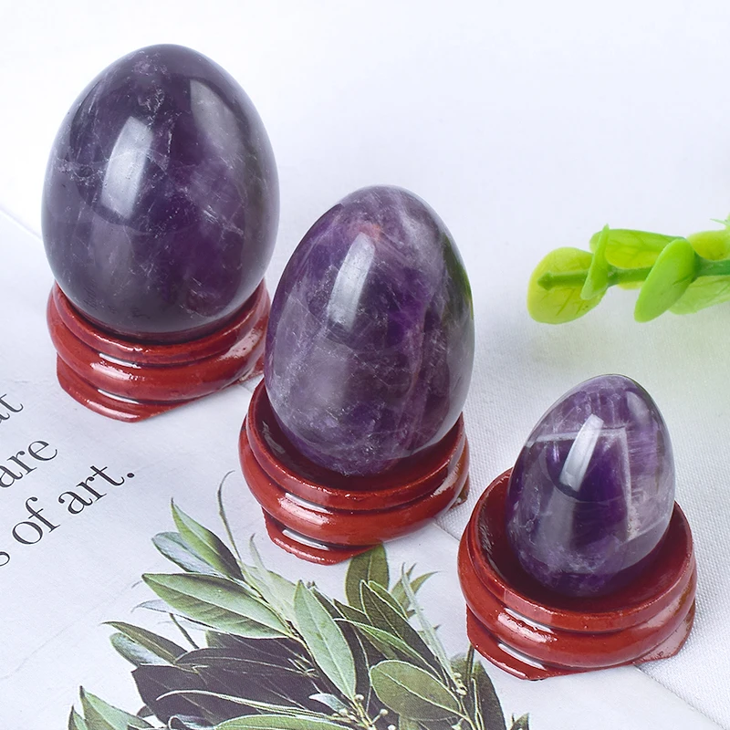 

Undrilled Amethyst Healing Crystal Balls Yoni Egg Set Love Stones for Kegel Exercise Vaginal Muscle Massage Feminine Health Care