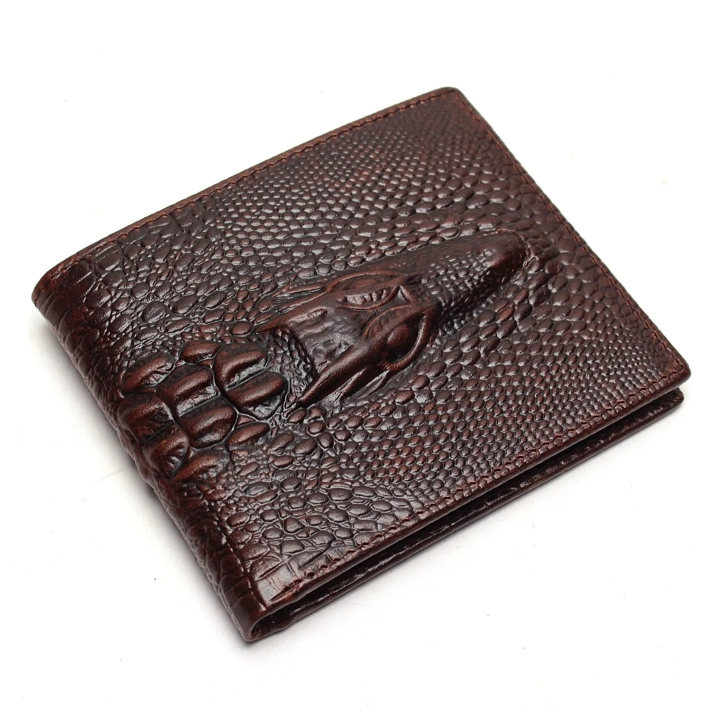 

Crocodile Head Wallet Fashion Men Pattern Leather Purse Top Quality Mens Wallets Luxury Male Clutch Crazy Horse Purses