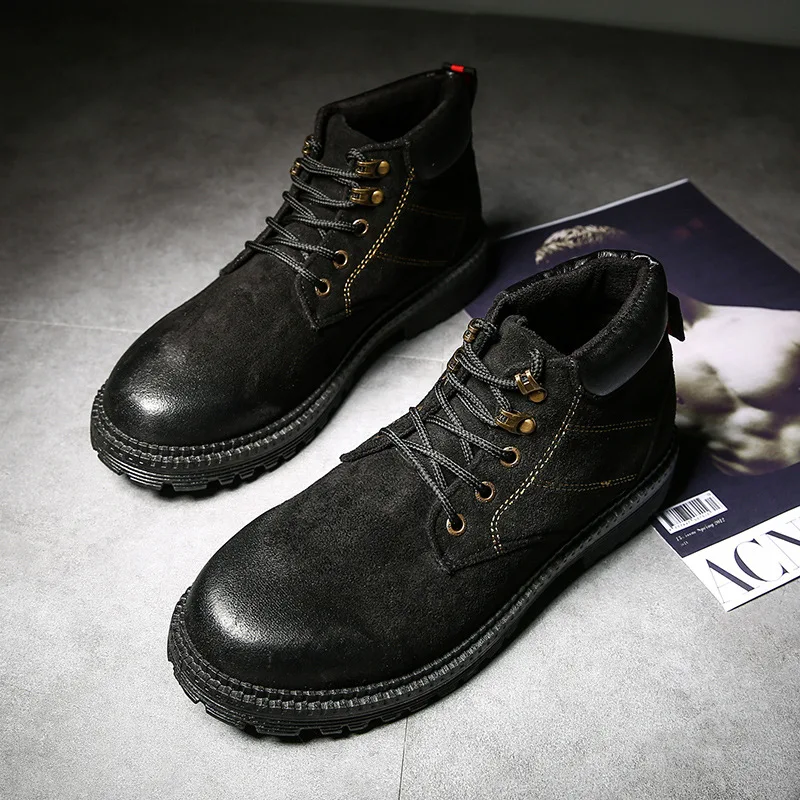 Осенне зимняя обувь высокие мужские Ботинки martin армейские сапоги в английском