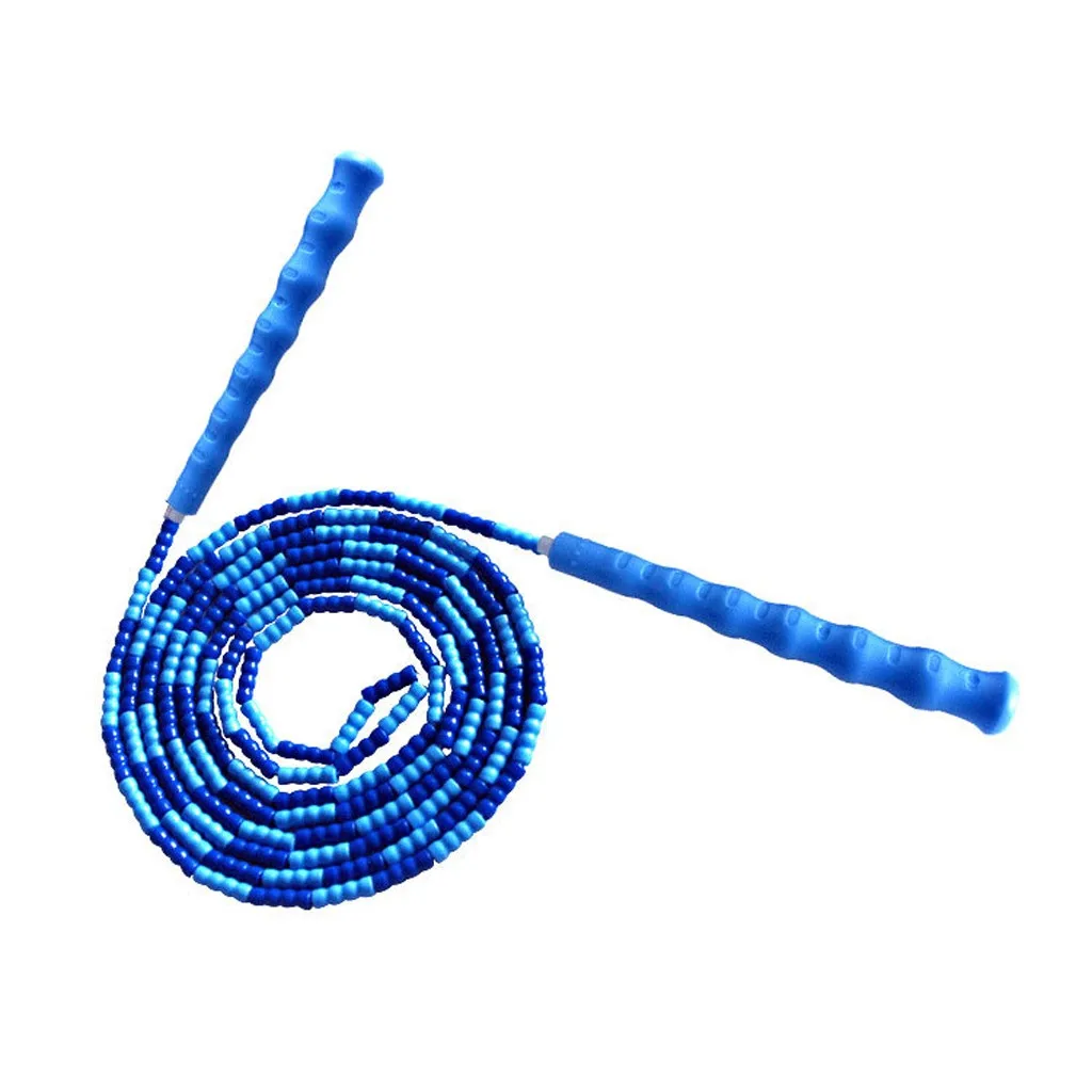 

Men's and women's children's soft beaded skipping rope adjustable fitness rope soft slub jump rope