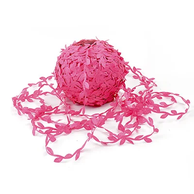rose red 5 м шелк в форме листа ручной работы искусственные зеленые листья DIY для свадебной коробки украшения листва ручной работы ремесло венок - Цвет: rose red