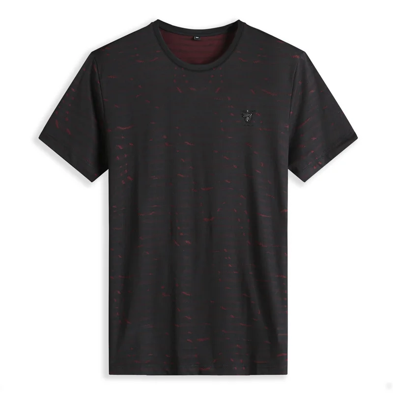 

Large men's summer ice silk short sleeve T-shirt fat man loose T-shirt fattened round neck half sleeve T-shirt