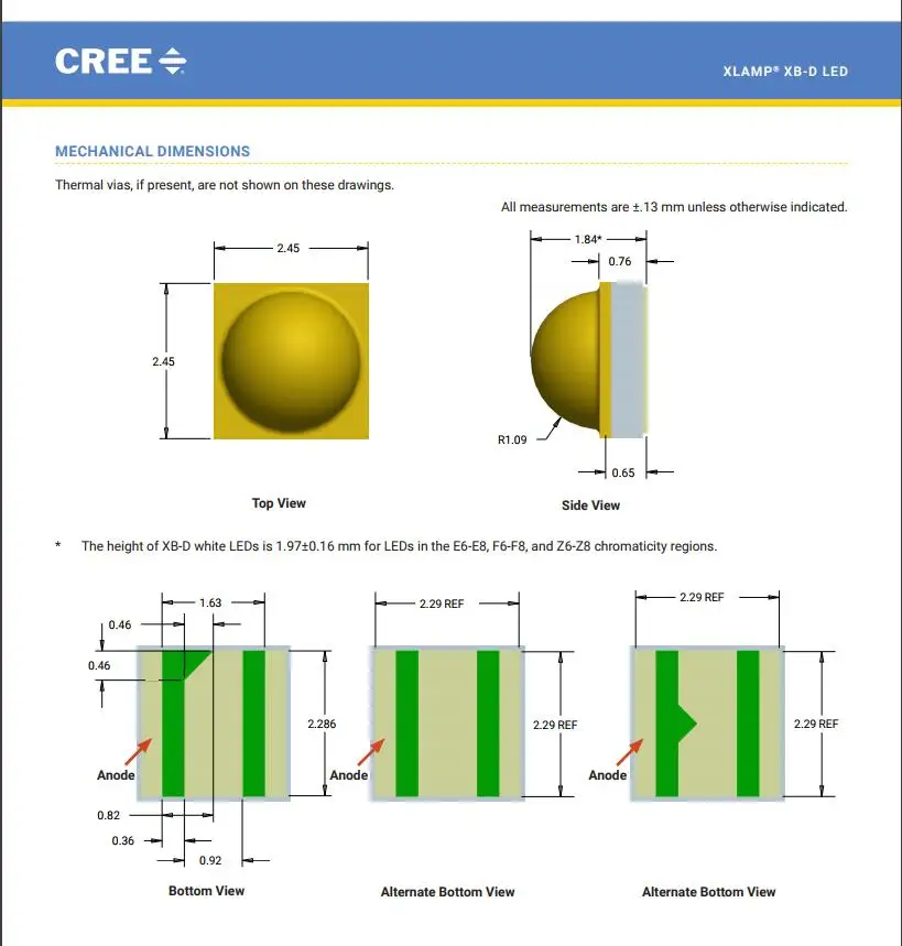 100X Cree XBD XB-D 3 Вт Холодный белый/теплый белый/нейтральный белый/красный/синий/зеленый/янтарный 3 Вт светодиодный