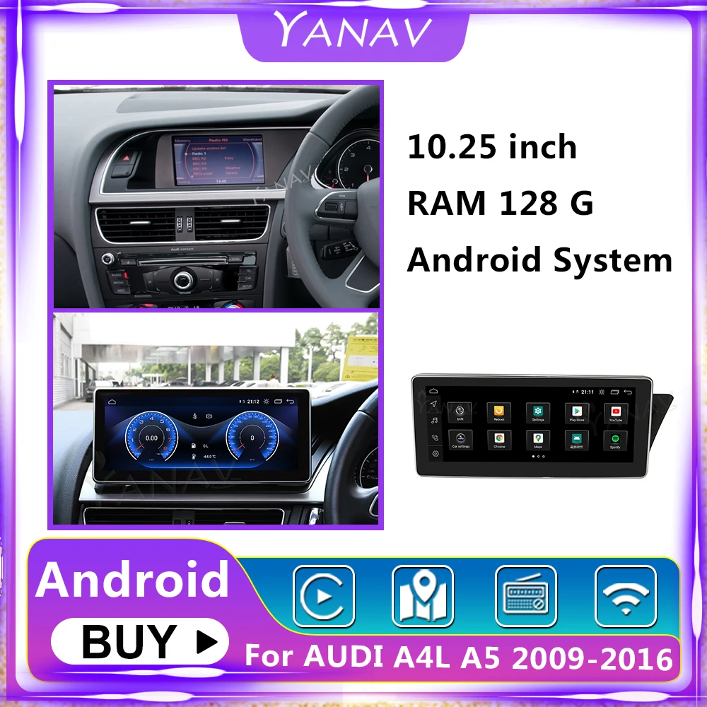 

Car Multimedia Player for Audi A6 A7 2011-2019 Android Car Radio GPS Navigation Stereo Receiver Video Head Unit 10.25 Inch